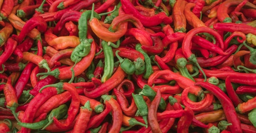 A batch of red chilis