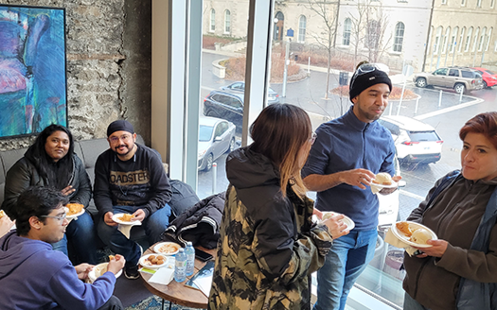 Students eating