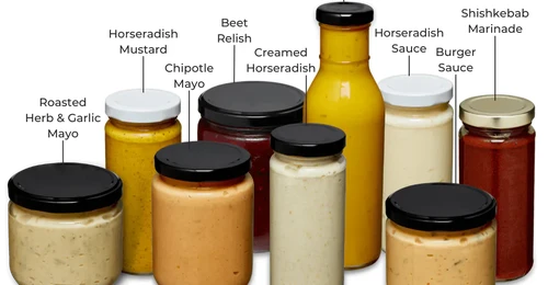 A visual list of sauces