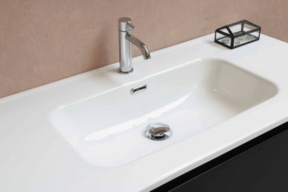 A bathroom sink representing greywater