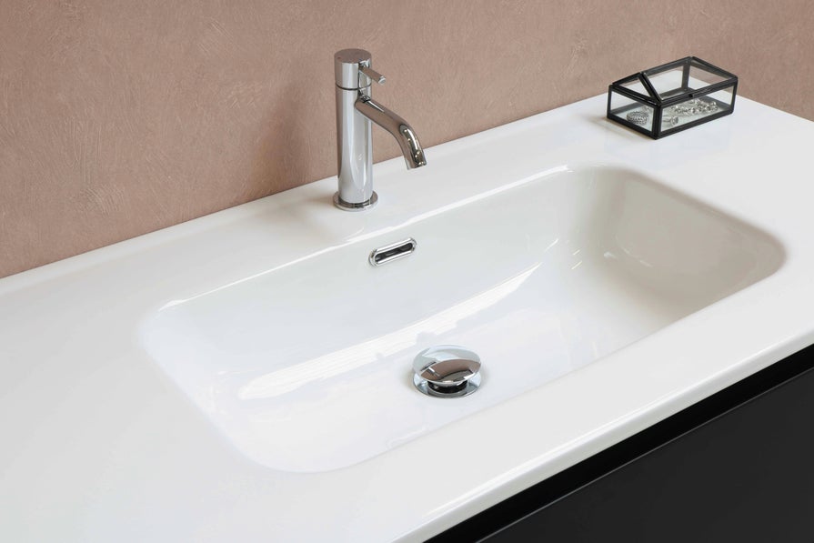 A bathroom sink representing greywater
