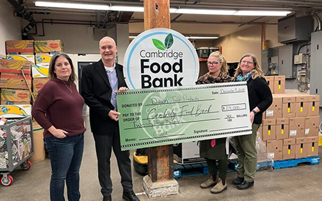 Cambridge Food bank presented with $24,000 from Dawn Food Products