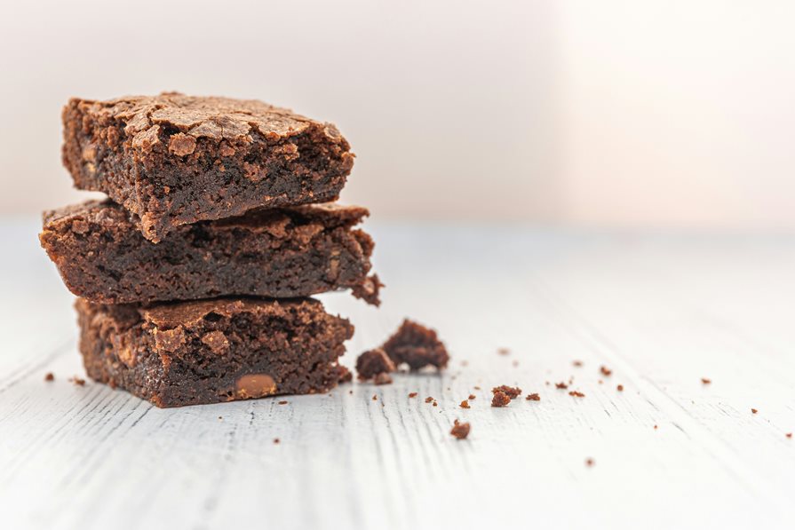Brownies stacked on top of each other Brownies stacked on top of each other