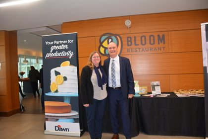 Nicole Detlor, director of the Conestoga Food Research and Innovation Lab at Conestoga College, and Ken Weir, Dawn Foods’ director of marketing for Canada