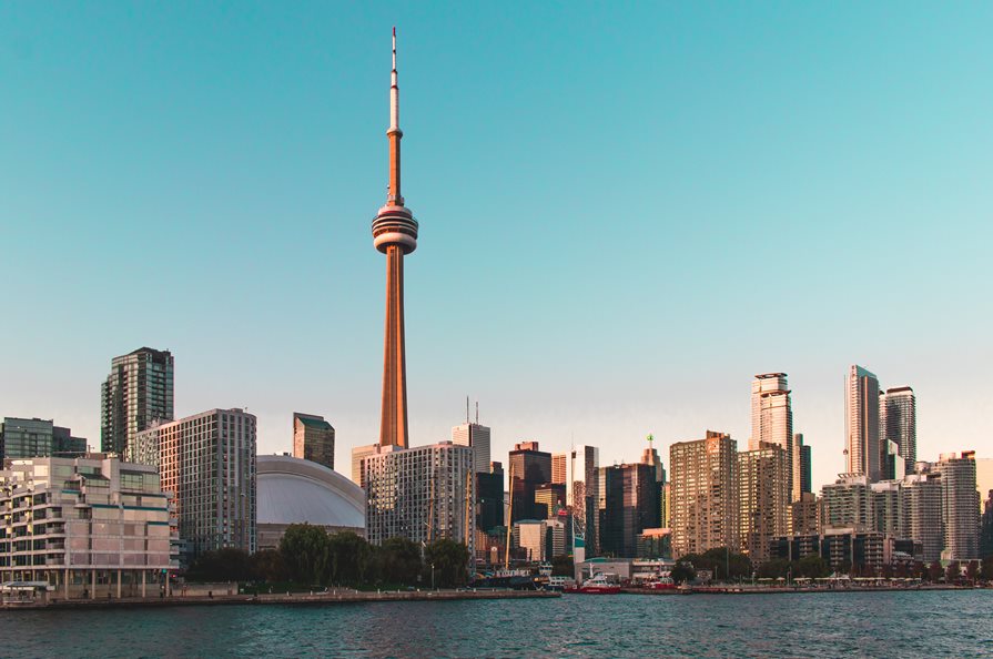 A shot of Toronto showing buildings