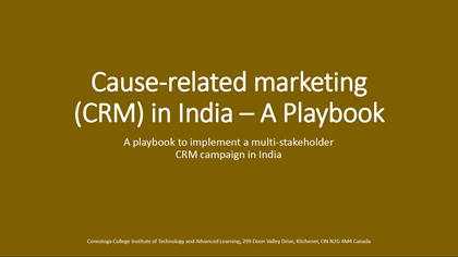 Cause-related marketing (CRM) in India- A Playbook
