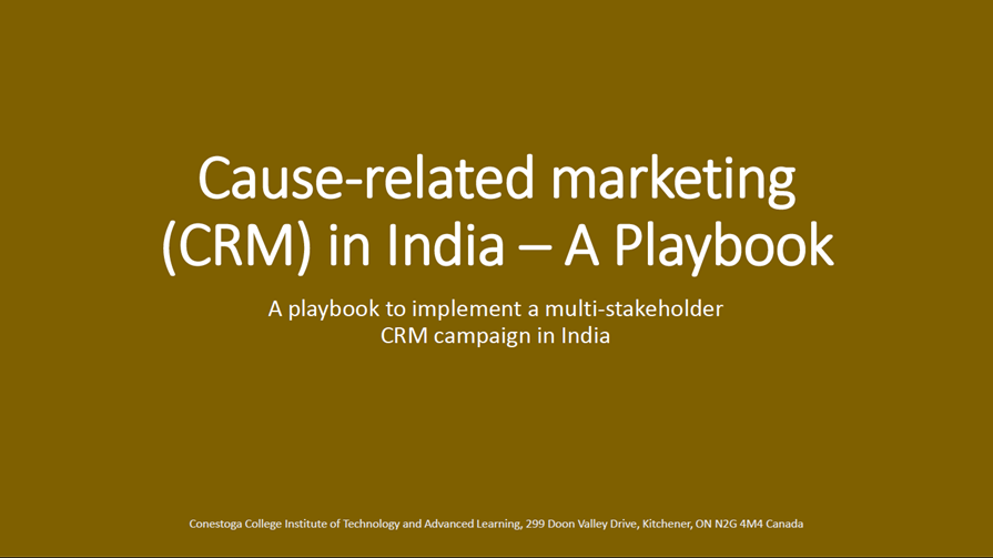 Cause-related marketing (CRM) in India- A Playbook