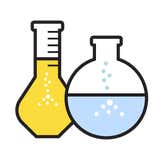 Icon of two test tubes.