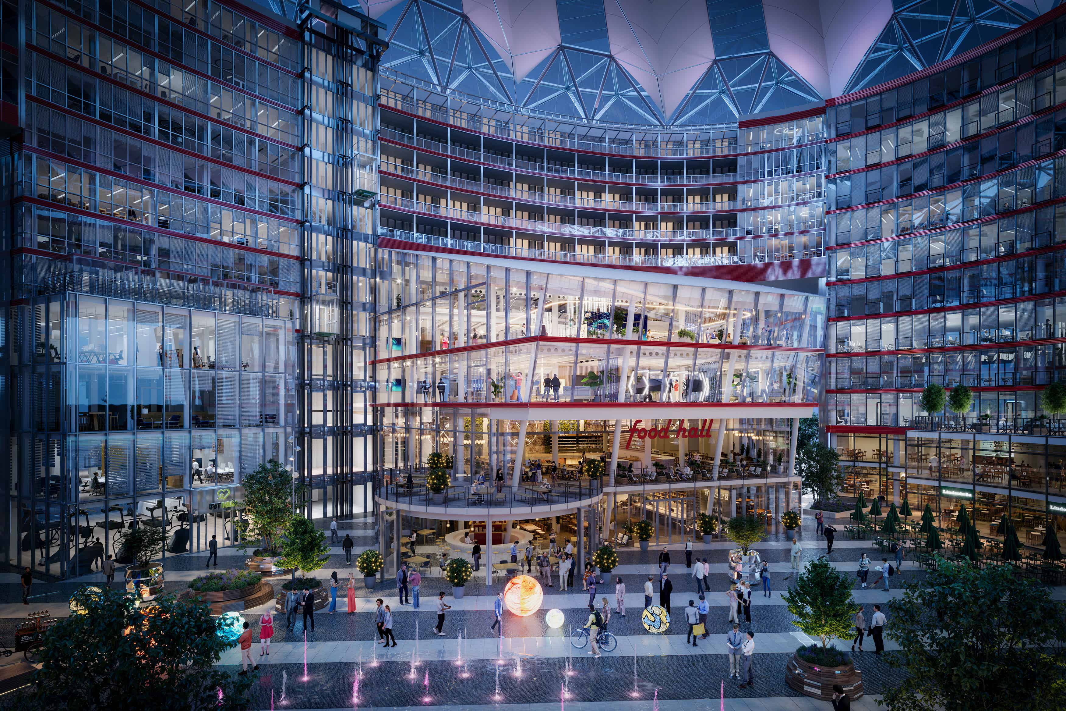 Umgestaltetes Forum im Center am Potsdamer Platz