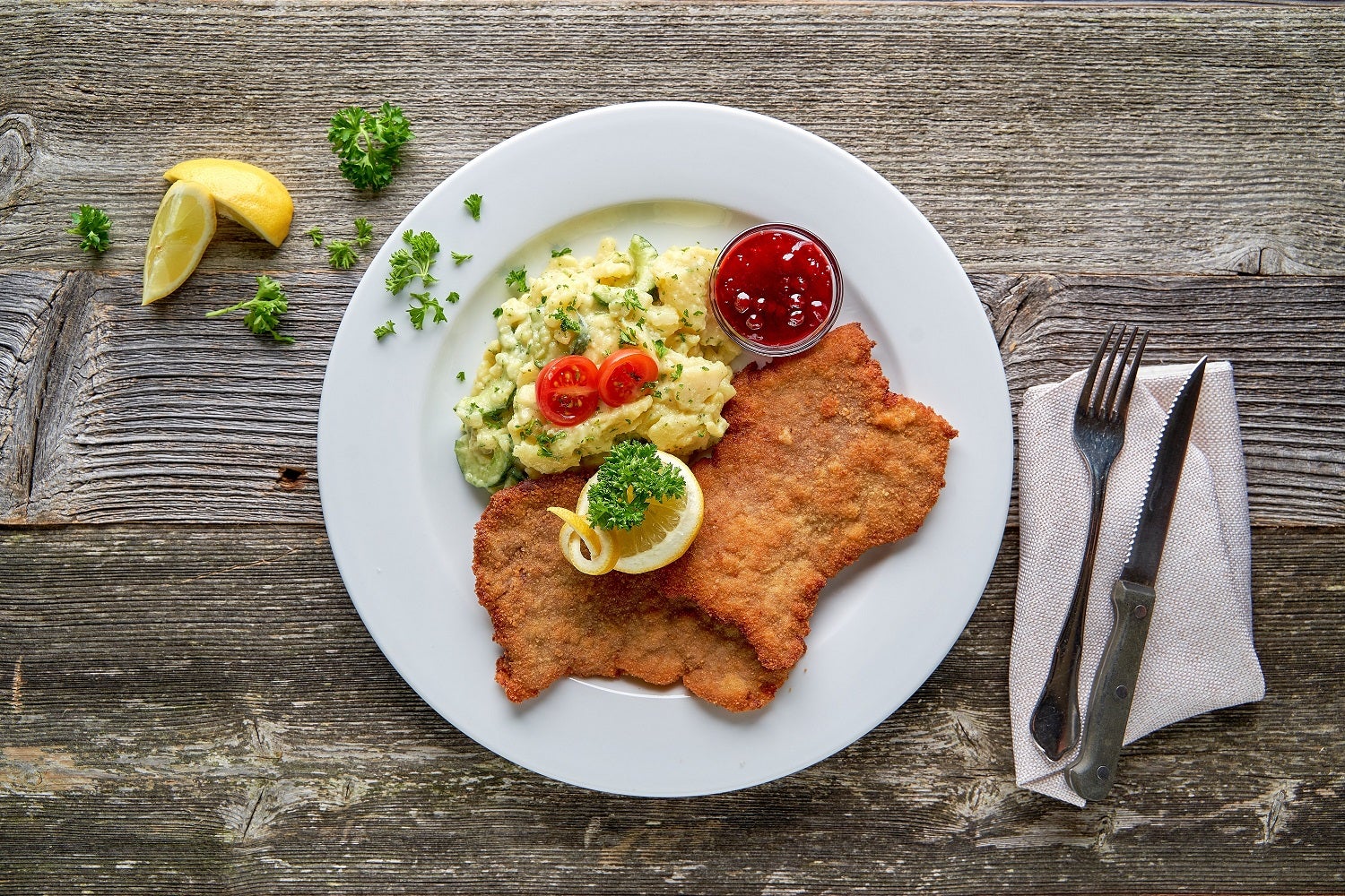 Wiener Schnitzel im Lindenbräu Brauhaus 